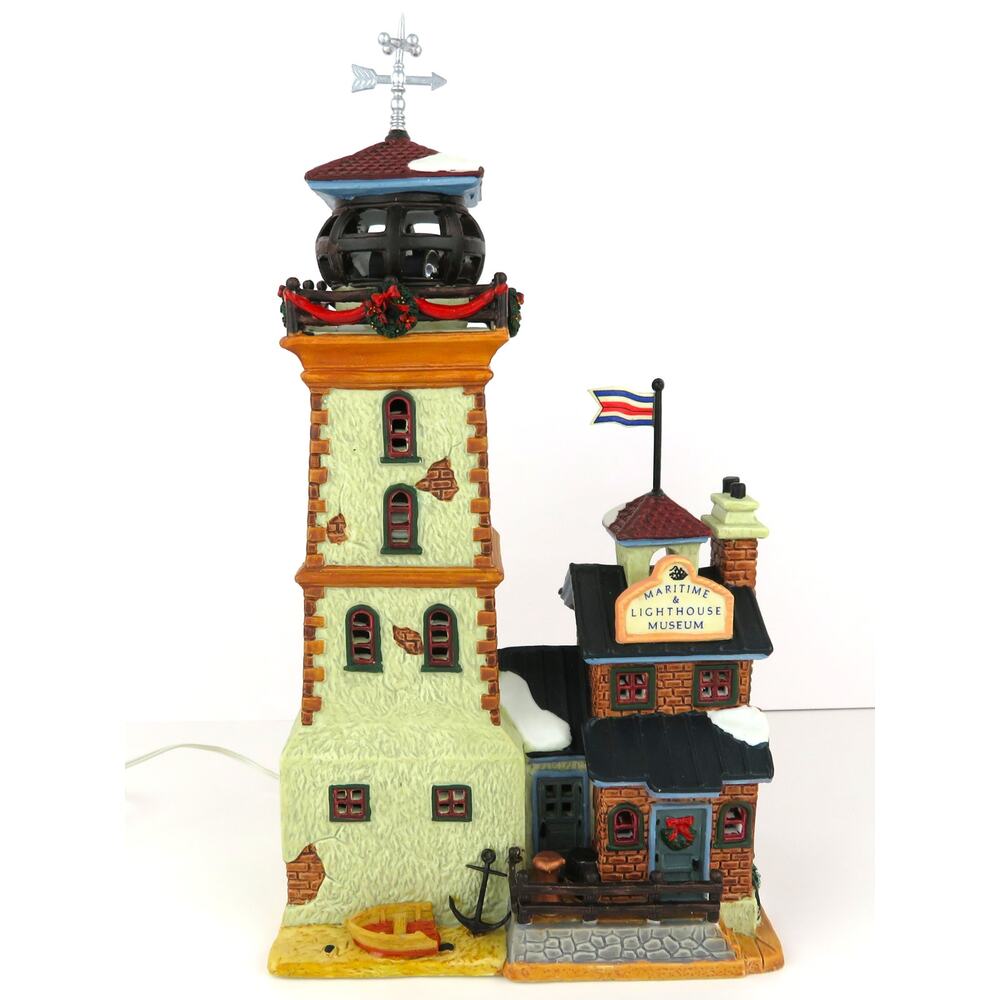 Lemax Maritime & Lighthouse Museum 2001 Porcelain Lighted House Plymouth Corners